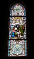 Oblong window stained-glass window in church in france
