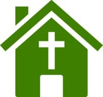 Green church clipart