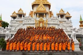 Buddhist in the background of the temple