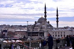 panoramic view of the mosque in the middle of the city