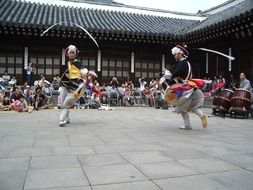 korean dance in a temple