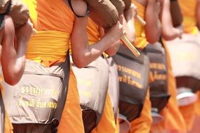 buddhists monks in dhammakaya pagoda