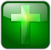 cross in green square