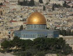 Panoramic view of Al Aqsa Mosque on the Temple Mount in Jerusalem