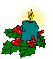 holly christmas candle drawing