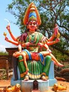 colorful figure in a temple in india