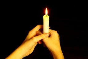 Candle in the hands