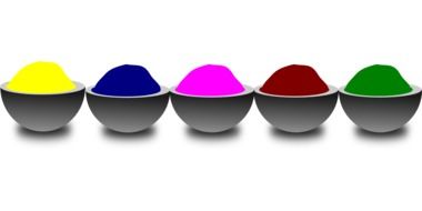 clipart of the colorful powders in a bowls