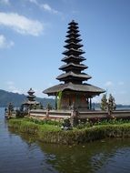 temple near the river in indonesia