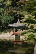 View from the river to the garden landscape in the Changdeokgung Palace