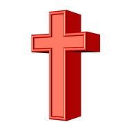 Red symbol of christian religion cross