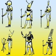 ancient egyptian deities drawing