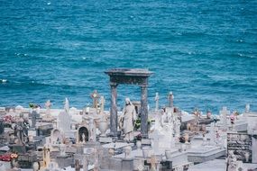 cemetery catholic faith on seashore