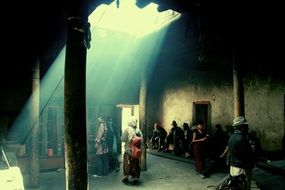 people in a tibetan temple