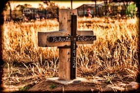 cross in a cemetery in New Mexico