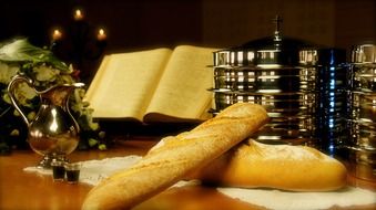 bread and wine in the church