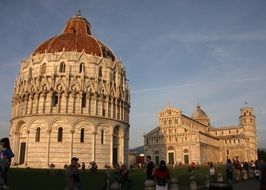 picture of piazza dei miracoli at the sunset