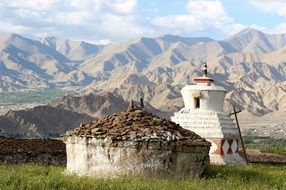 landscape of the buddhism temple in Ladakh