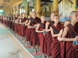 monks at the lunch