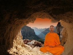 buddhist monk in meditation