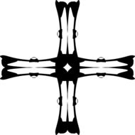 black and white silhouette of the cross