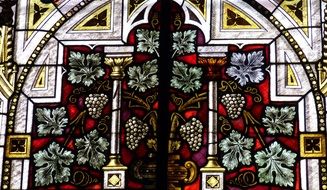 grapes on the stained glass window