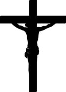 crucifixion cross black drawing