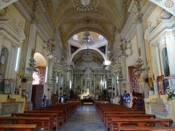 inside of the church in Mexico