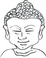 painted buddha head