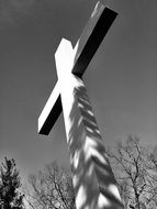 black and white of christian cross