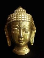 golden head of buddha in temple