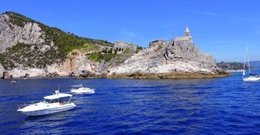 landscape of the sailing boats in Porto Venere