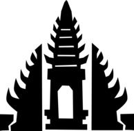 bali temple indonesian silhouette drawing