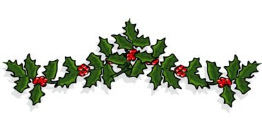 painted green christmas holly