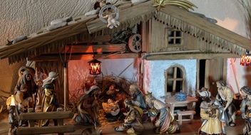 Image puppet scene of Christ&#039;s birth