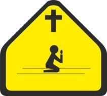 chapel praying sign drawing