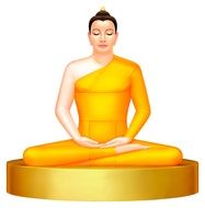 golden statue in lotus position