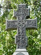 stone cross on cemetery