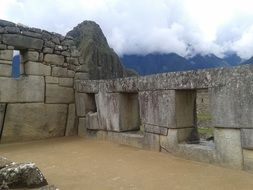 landscape of temple in Andes, peru