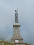 christ the redeemer statue in the smog
