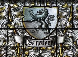 stained glass of the protestant church in Berstett
