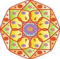 clipart of the colorful mandala