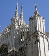 towers of cathedral at sky, Italy, Milan