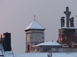 bell tower building in winter