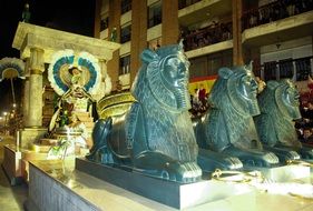 Egyptian sphinxes near the building