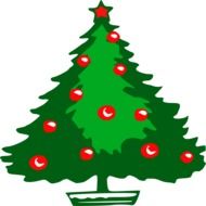 christmas tree decorated drawing