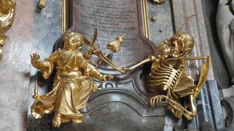 gilded figures on the catholic altar