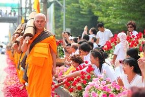 beautiful Buddhist ceremony in Thailand