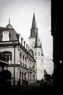 black and white photo of the french quarter