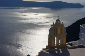 church by Mediterranean sea in Greece